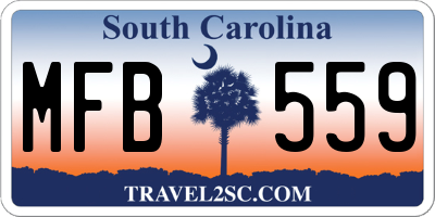 SC license plate MFB559