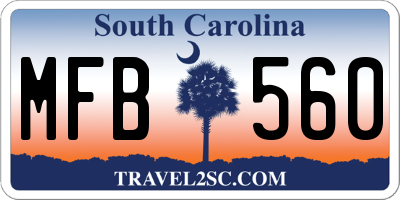 SC license plate MFB560