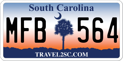 SC license plate MFB564