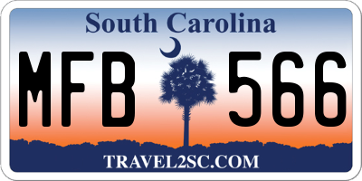 SC license plate MFB566