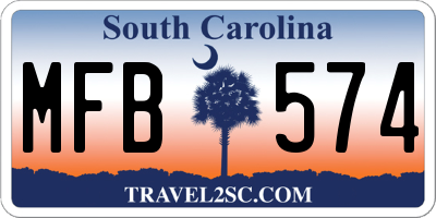 SC license plate MFB574