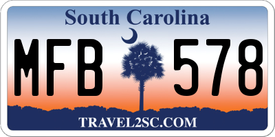 SC license plate MFB578