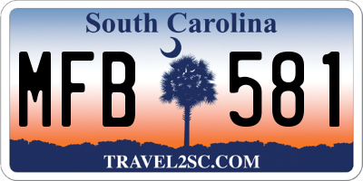 SC license plate MFB581