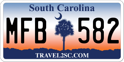 SC license plate MFB582