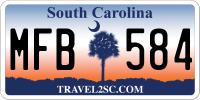 SC license plate MFB584