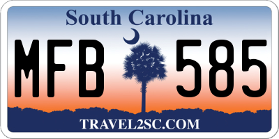SC license plate MFB585