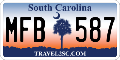 SC license plate MFB587