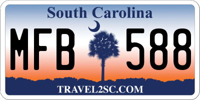 SC license plate MFB588