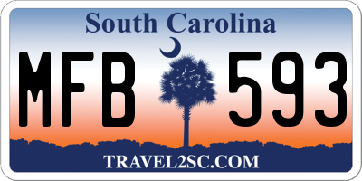 SC license plate MFB593