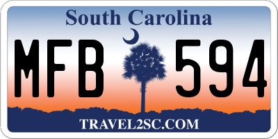 SC license plate MFB594