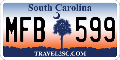 SC license plate MFB599