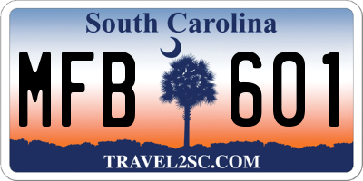 SC license plate MFB601
