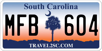SC license plate MFB604