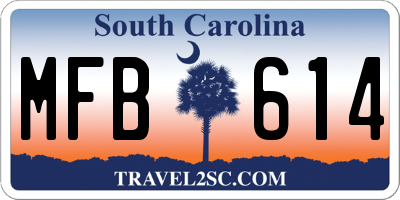 SC license plate MFB614