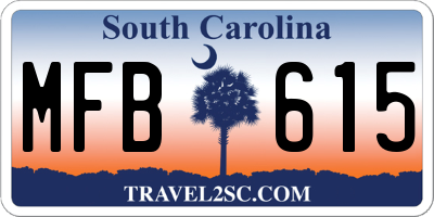 SC license plate MFB615