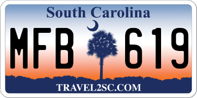 SC license plate MFB619