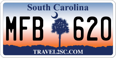 SC license plate MFB620