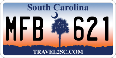 SC license plate MFB621
