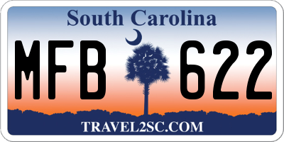 SC license plate MFB622