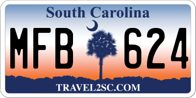 SC license plate MFB624