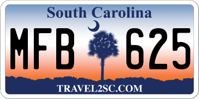 SC license plate MFB625