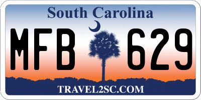 SC license plate MFB629