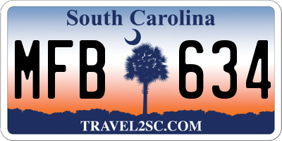 SC license plate MFB634