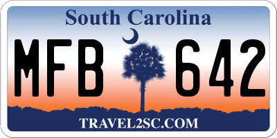 SC license plate MFB642