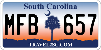 SC license plate MFB657