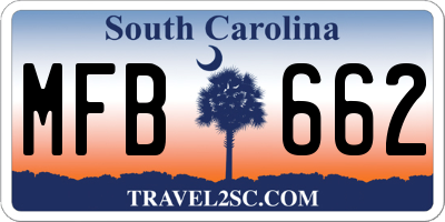 SC license plate MFB662