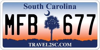 SC license plate MFB677