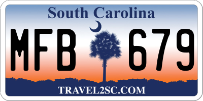 SC license plate MFB679