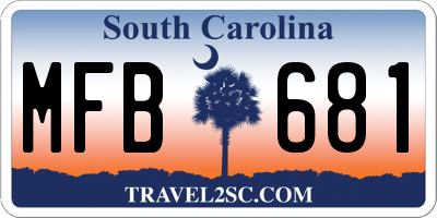 SC license plate MFB681
