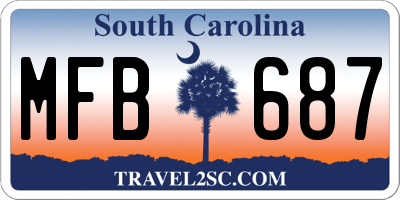 SC license plate MFB687