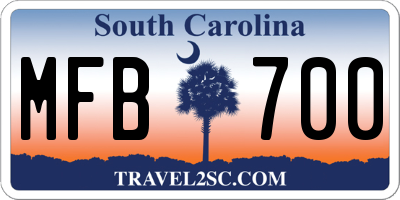 SC license plate MFB700