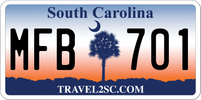 SC license plate MFB701