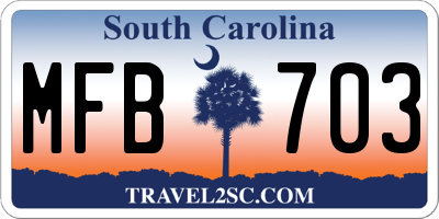 SC license plate MFB703