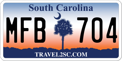 SC license plate MFB704