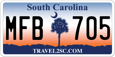 SC license plate MFB705