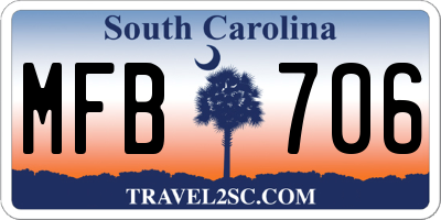 SC license plate MFB706
