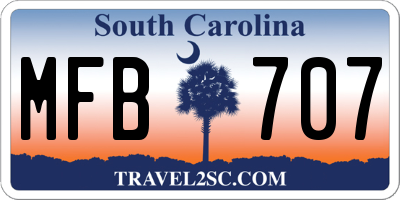 SC license plate MFB707