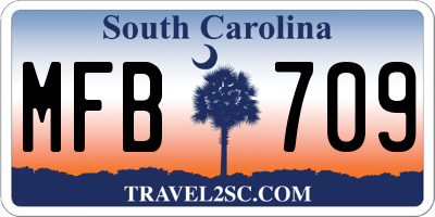 SC license plate MFB709