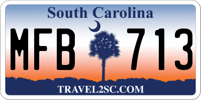SC license plate MFB713