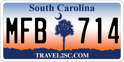 SC license plate MFB714