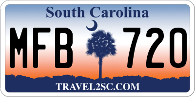 SC license plate MFB720