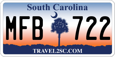 SC license plate MFB722
