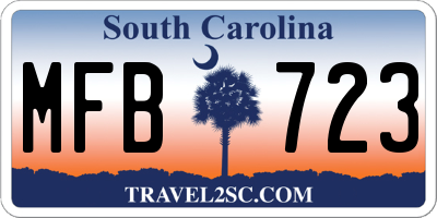 SC license plate MFB723