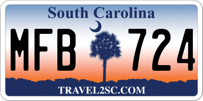 SC license plate MFB724