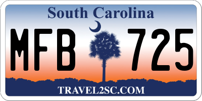 SC license plate MFB725