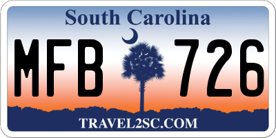 SC license plate MFB726